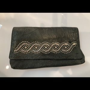 Calleen Cordero Pewter leather Clutch